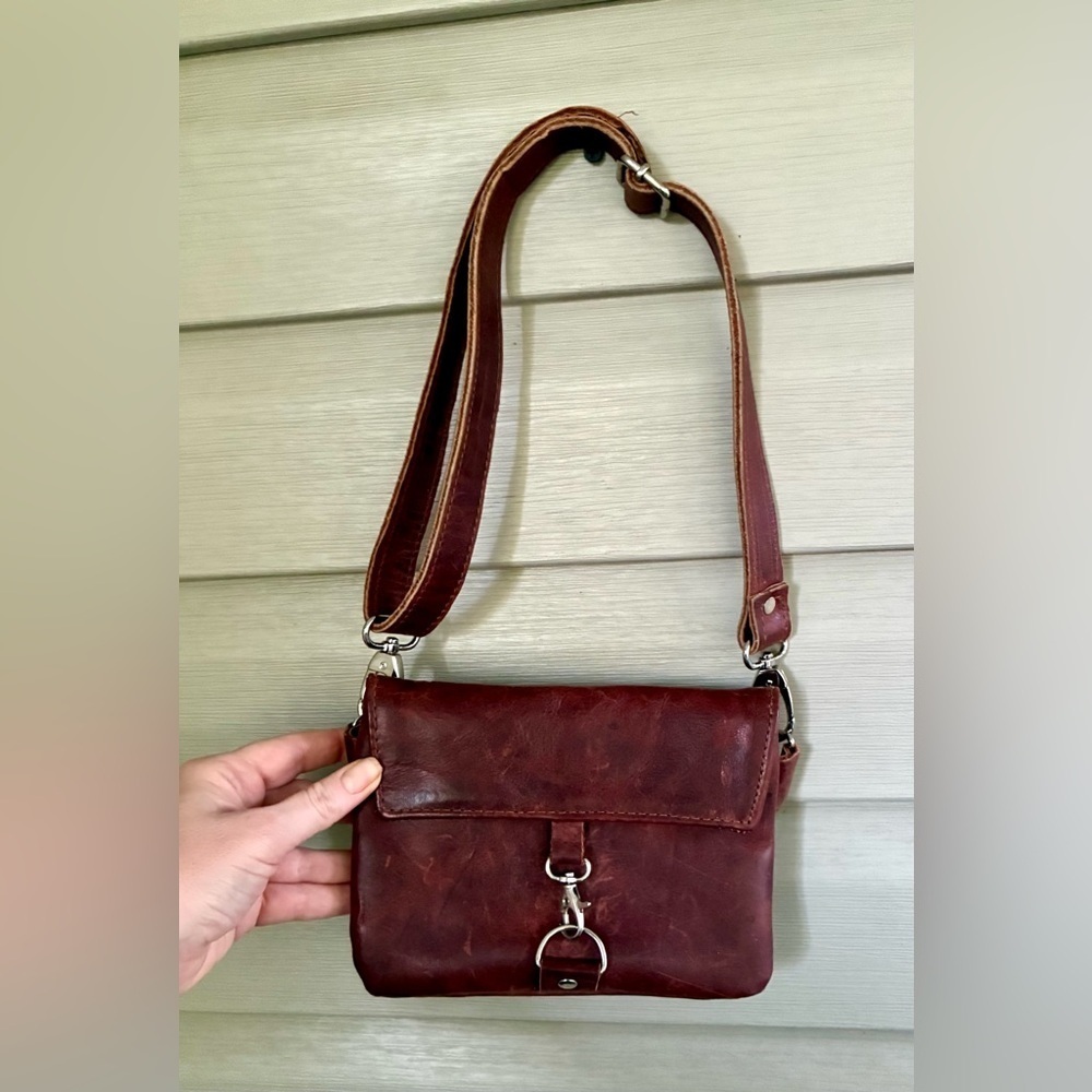 SABRA & SAND handcrafted leather crossbody bag leather boho minimalist purse EUC - Picture 11 of 15
